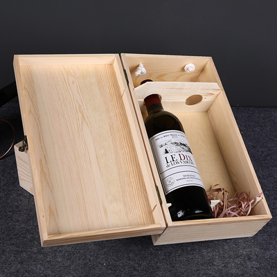 高档红酒木盒红酒盒葡萄酒包装盒子双支木箱木质礼盒2只装松木盒