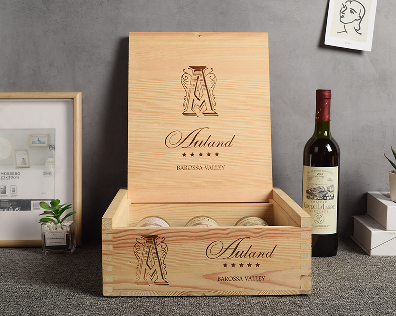 节日红酒包装礼盒三支装红酒酒盒抽拉红酒木盒定制红酒礼品