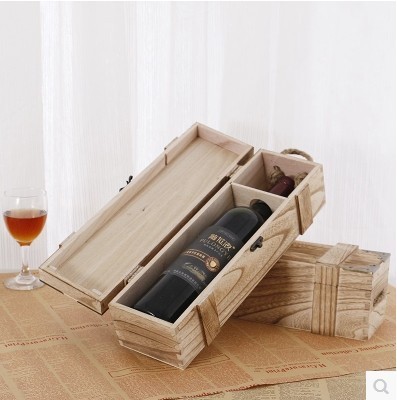 单支红酒盒木制葡萄酒盒红酒包装盒子礼品盒木箱定制酒瓶红酒木.