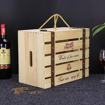 红酒礼盒 供应木质红酒葡萄酒包装礼品盒批发木制红酒盒 红酒木盒